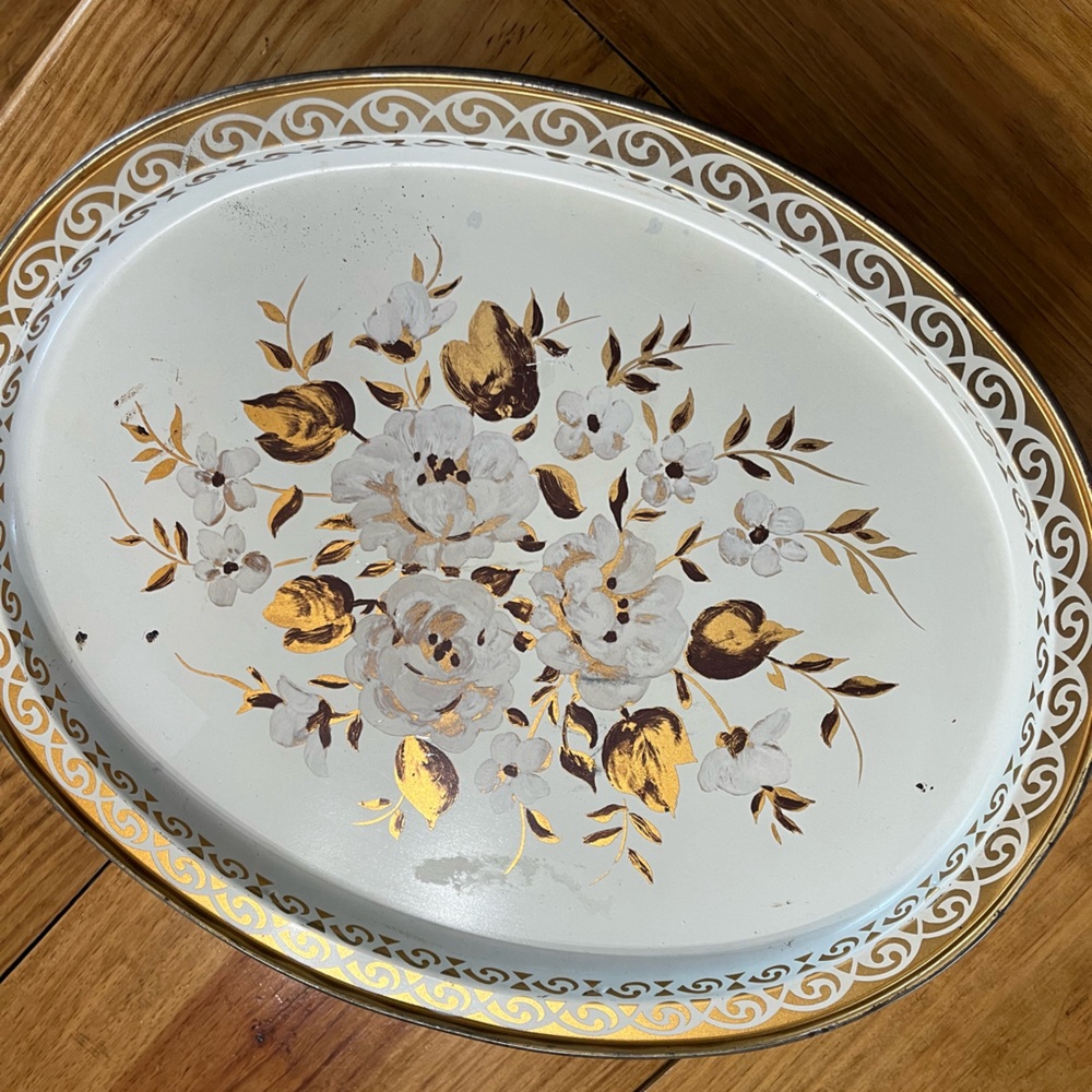 Vintage Oval Tin Container